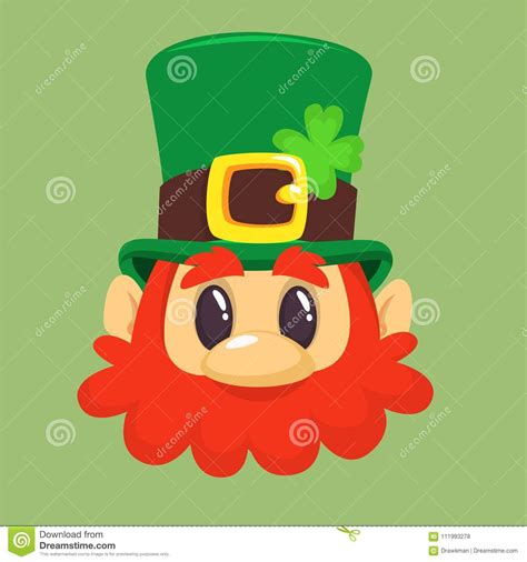 Leprechaun Irish Man Head St Patrick S Day Design Cartoon Character