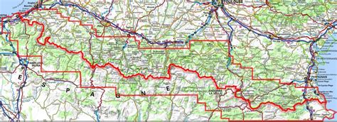 Carte du portugal montre frontière internationale, les limites des provinces avec leurs capitales, la capitale nationale et d'autres villes importantes. Nouveau : Carte Transfontalière France/Espagne - ViewRanger