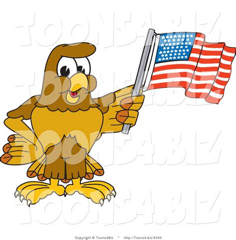 Vector Illustration Of A Cartoon Hawk Mascot Character Waving An