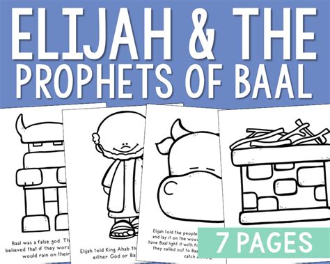 Elijah And The Prophets Of Baal Bible Story Printable Activity Etsy