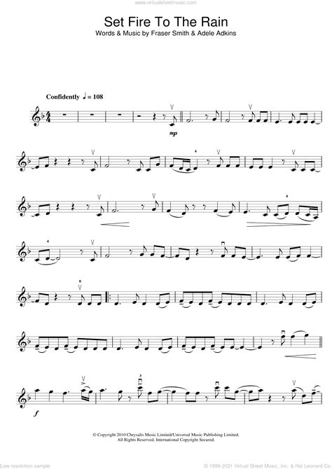 It's always a good idea to have a balance in. Adele - Set Fire To The Rain sheet music for violin solo PDF