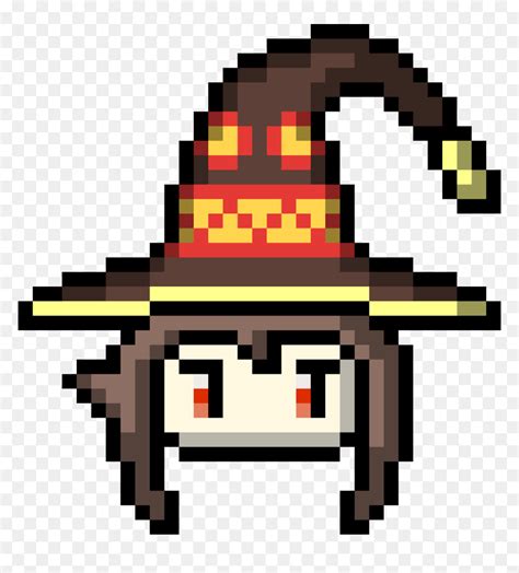 Megumin Pixel Art With Grid For Reddit Friends Anime Pixel Art Pixel Images