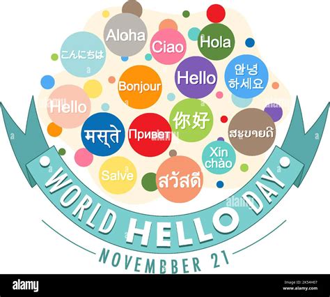 World Hello Day Banner Design Illustration Stock Vector Image And Art Alamy