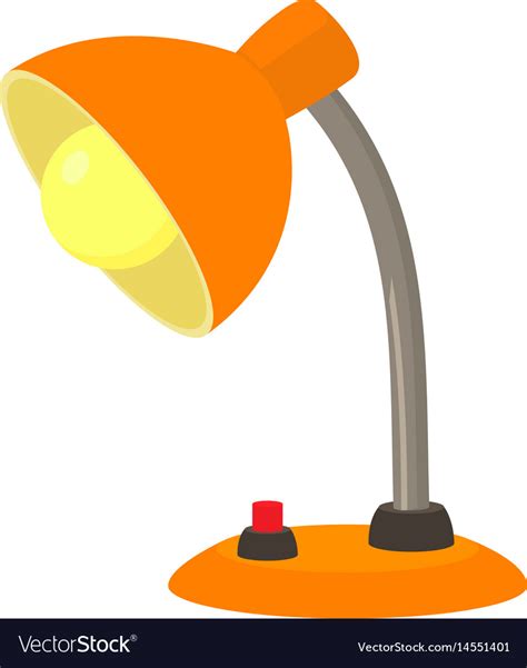 Orange Desk Lamp Icon Cartoon Style Royalty Free Vector