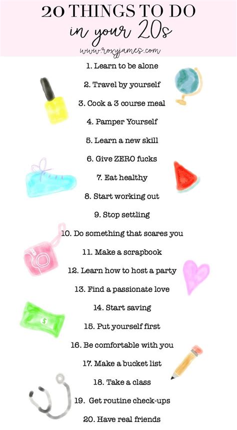 20 Things You Need To Do In Your 20s Definitely Printing This Out And Putting It Into My