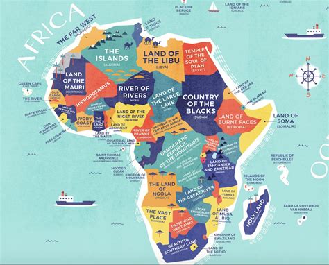 Some of the ancient art in africa includes the ife and benin bronze cultures, the nok terraculture, ivory among others. This map shows the literal meaning of every country's name