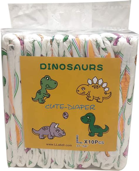 Dinosaurs 10 Pack Plastic Backed Heavy Absorbency Adult