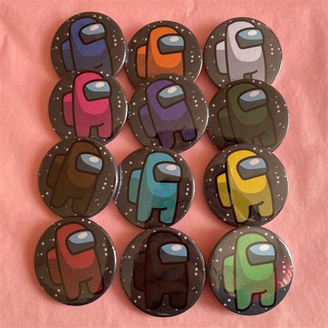 Among Us Button Pin Badges Game Etsy