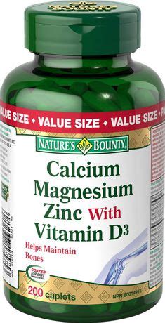 Fluoridation might bind magnesium in the body. Nature's Bounty Calcium Magnesium Zinc with Vitamin D3 200 ...