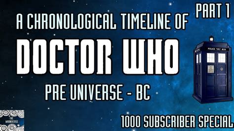 A Chronological Timeline Of Doctor Who Part 1 Pre Universe To Bc