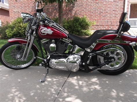 This is a 2002 harley davidson springer softail fxsts with only a little over 4300 original miles on the bike and has over $29,000 worth of upgrades done to the bike! 2002 Harley-Davidson® FXSTS/I Springer® Softail® (Candy ...