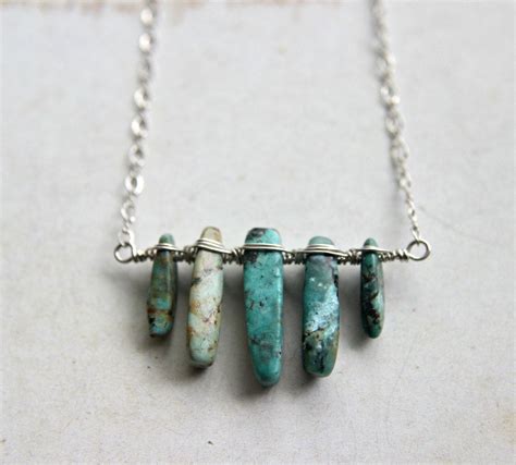 African Turquoise Necklace Boho Necklace Tribal Necklace Etsy