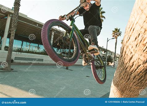 Bmx Bike Rider Riding On The Street Stock Photo Image Of Bicycle