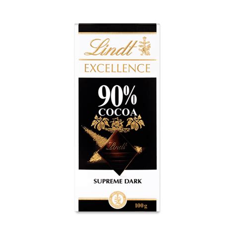Lindt Excellence Intense Dark 90% Cocoa Chocolate Bar 100g