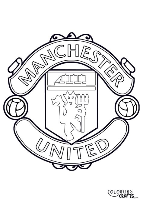 Manchester United Badge Printable Colouring Page Colouring Crafts
