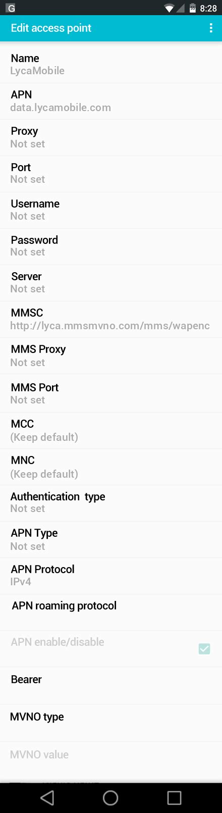 Lycamobile Huawei P8 Lite Internet And Mms Apn Settings For United
