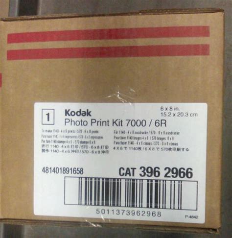 Kodak Apex 7000 Photo Print Kit 1140 4x6 Prints 6r Cat 3962966 Ebay