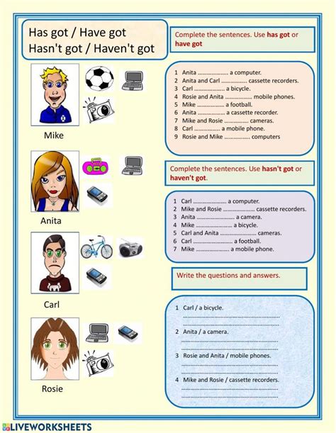 Have Got Has Got Interactive Worksheet Learn English English