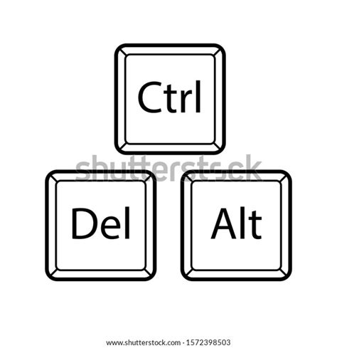 Computer Keyboard Button Combination Ctrl Alt Stock Vector Royalty