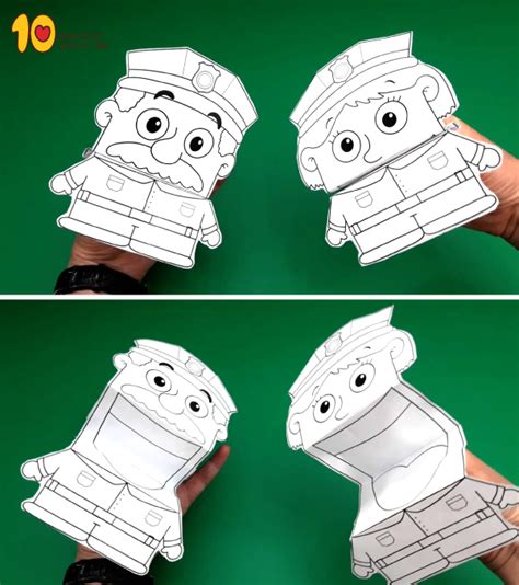 policeman hand puppet paper craft  minutes  quality time