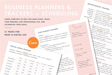 Business Planners And Trackers Scheduling Templates For Canva In 2022