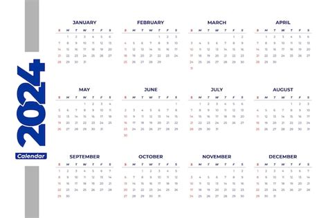 Premium Vector 2024 Calendar Template Editable Vector