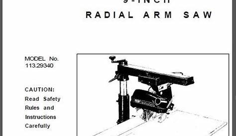 sears 10 inch radial arm saw manual