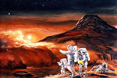 Astronauts Exploring Mars By Ren Wicks Human Mars