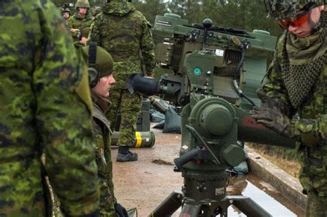 Canadian Soldiers During Tow Missle During Practice In Latvia