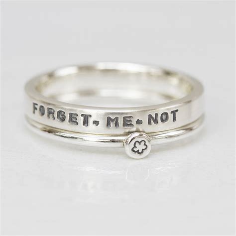 Forget Me Not Silver Ring Stack By Notes Jewellery
