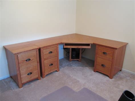 Cherry Corner Desk And File Cabinets By John