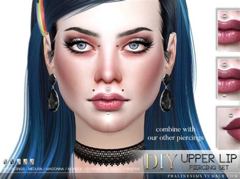 The Sims Resource Upper Lip Piercing Set By Pralinesims Sims 4 Downloads