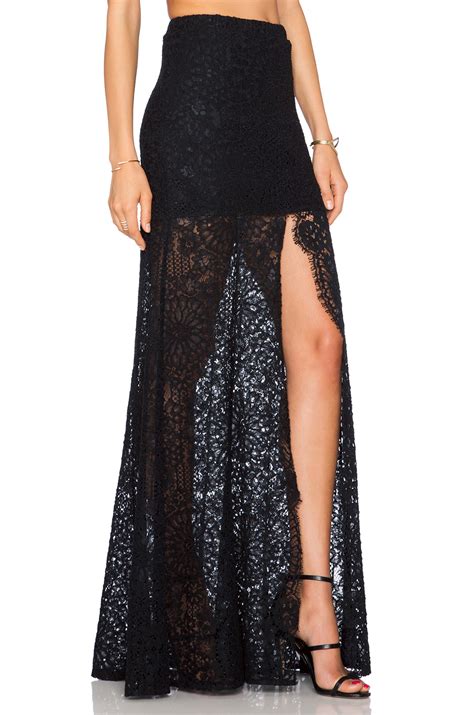 Lyst Alexis Hermes Lace Maxi Skirt In Black
