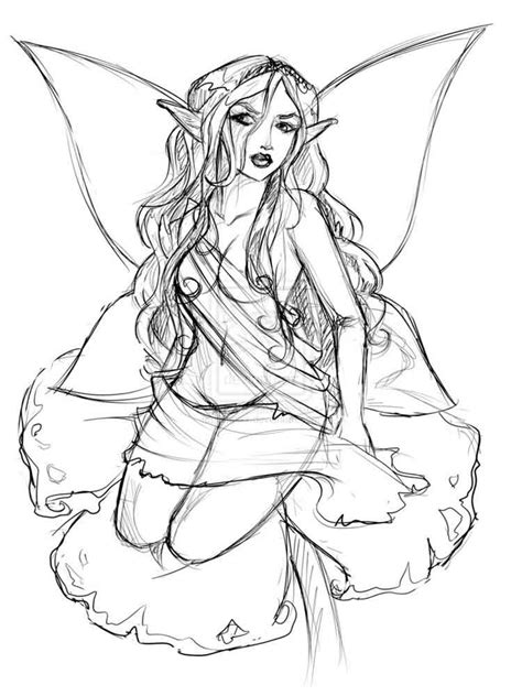 Fairy Coloring Pages For Adults Free Printable Fairy