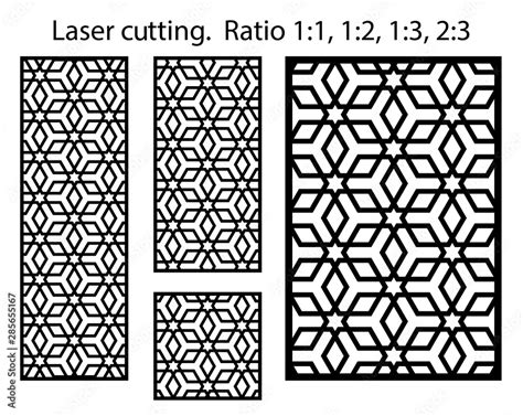 Laser Islamic Jali Pattern Design Set Of Decorative Vector Panels For