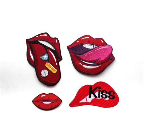 10pcs1lot Embroidery Rock Punk Music Tongue Sew On Iron Patches