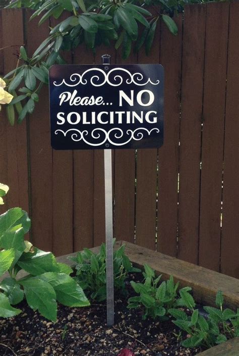 Please No Soliciting Yard Sign With Aluminum Stake Etsy