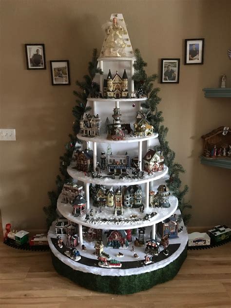 Christmas Village Display Tree With Shelves Can Be Used 45 Off