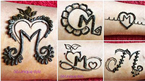 M Letter Tattoo Mehndi Designletter M Tattooletter Mehndi Designs For