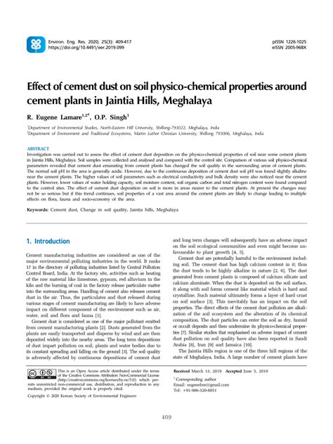 Seal your concrete against concrete dust! (PDF) Effect of cement dust on soil physico-chemical ...