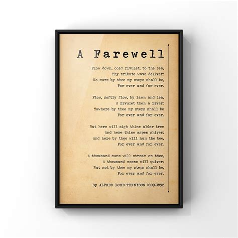 A Farewell Poem by Alfred Lord Tennyson Poster Poem Print - Etsy Canada