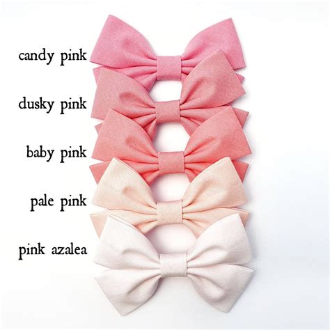Plain Pinch Bow Bows Hairbows 50 Colours Etsy