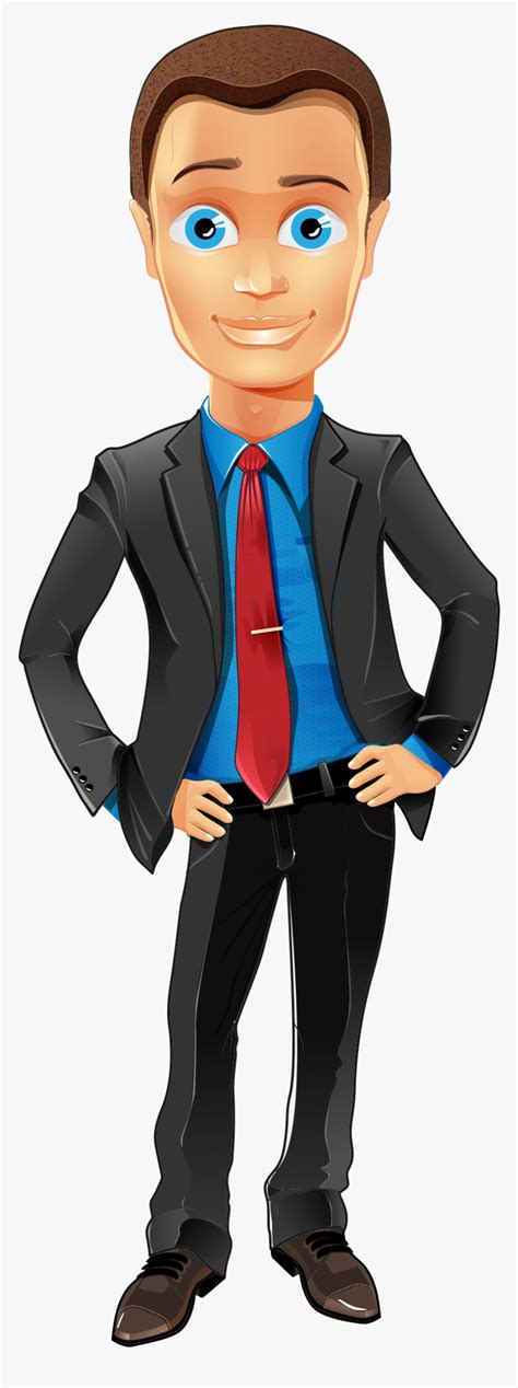 Business Man Cartoon Character Illustration Transparent Background