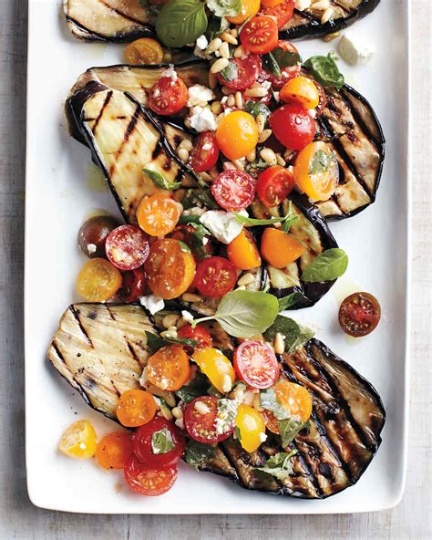 Grilled Eggplant With Tomatoes Basil And Feta