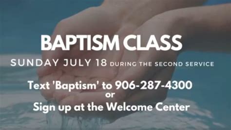 Baptism Class July 18 Evangel Community Church