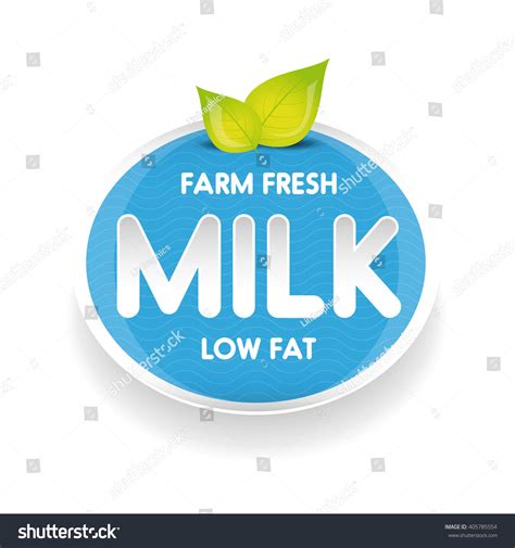 Milk Label Vector Blue Stock Vector Royalty Free Shutterstock