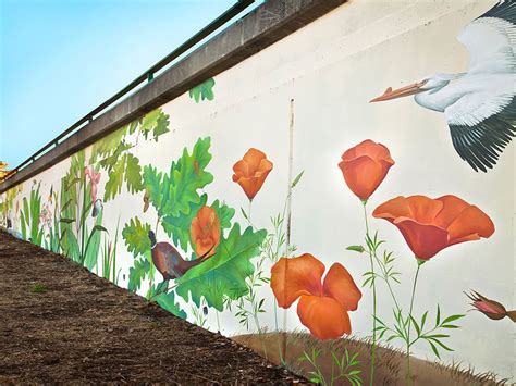 Outdoor Wall Art In Oakland California Native Birds And Plants Of