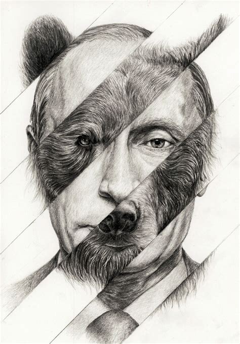 Submitted 2 years ago by shadeyg56. Portrait of Vladimir Putin, the Russian Bear | Графика ...