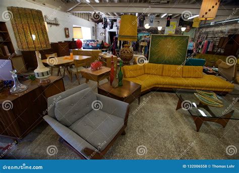 Vintage Store Specializing In Mid Century Modern Editorial Stock Photo
