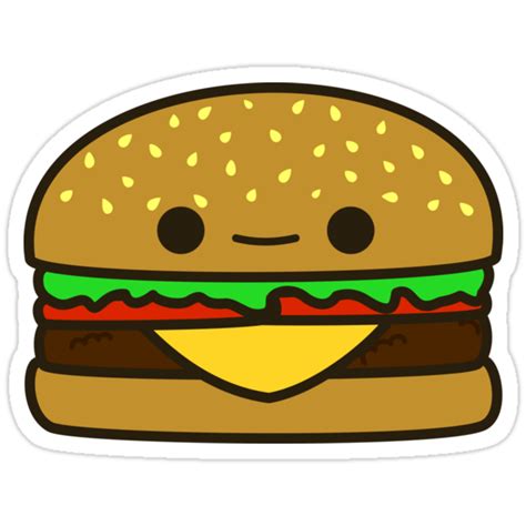 Yummy Kawaii Burger Stickers By Peppermintpopuk Redbubble